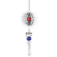 Nouveau style chinois Art cristal acier inoxydable miroir rotatif métal vent carillon maison cadeau
