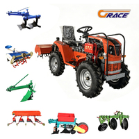 Livraison Gratuite - Tracteur Agricole Compact 4x4 18 CV avec Transmission PTO et Pompe Moteur pour Jardin, Pelouse et Agriculture