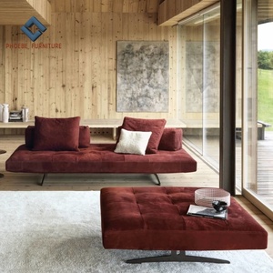 Exquisite getuftete kleine Sofa <span class=keywords><strong>couch</strong></span> aus Voll narben leder oder Stoff mit beweglicher Rückenlehne für Haus oder Wohnung - Product Image 5