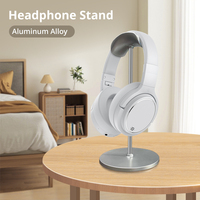 Support de casque en alliage d'aluminium, support de casque de bureau, support de casque de jeu en métal, couleur noir argent