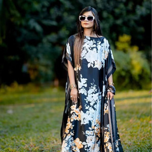 Abiti Musulmani da Donna all'Ingrosso, Caftani e Abaya in Seta, Abbigliamento Africano Etnico, Caftani Lunghi Stampati Taglie Forti - Product Image 3