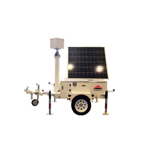 Panneaux solaires monocristallins rotatifs, efficacité 21,7 %, remorque de sécurité, surveillance solaire mobile CCTV pour site distant