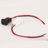 Connecteur USB-C femelle à montage sur panneau avec indicateur LED, câble d'alimentation USB-C vers 2 broches à fils ouverts, port de charge