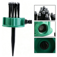 Buse d'arrosage goutte-à-goutte réglable en plastique vert à haute pression, multi-trous, pour l'irrigation des fermes, jardins et pelouses, avec jets multiples