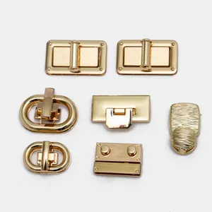 Tas logam Logo kustom kunci tekan gesper Aksesori kualitas tinggi tas tangan campuran kunci Tekan logam kunci putar putar logam untuk tas wanita