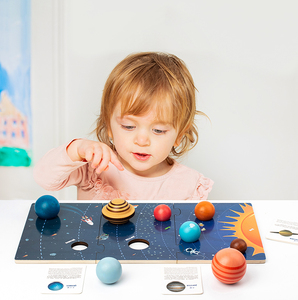 Giocattolo educativo in legno per bambini Puzzle 3D sistema solare pianeta giocattoli cognizione giocattoli per l'apprendimento per 3 anni bambino - Product Image 2