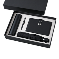 Set de Regalo de Cuaderno y Bolígrafo de Negocios de Alta Gama con LOGO Personalizado, Set de Regalo Práctico e Inteligente con Botella Térmica y Paraguas