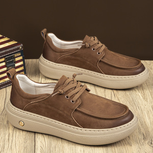 Zapatos Casuales de Piel Sintética para Hombre, Primavera Verano 2026, Nuevo Estilo, Zapatos Beanie Retro con Suela Gruesa, Cómodos, Ligeros, Talla Grande - Product Image 2