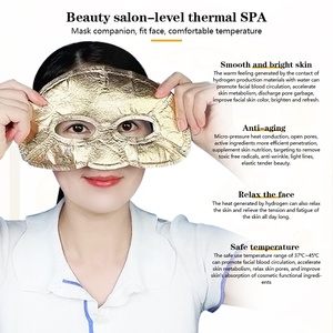 <span class=keywords><strong>Masque</strong></span> facial de soin de la peau chauffant à chaud doré Technologie noire Chauffant Masques faciaux en <span class=keywords><strong>tissu</strong></span> Feuille d'or <span class=keywords><strong>Masque</strong></span> en tissus non tissés - Product Image 2