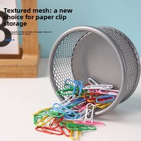 Porte-stylos rond en métal à mailles fines, best-seller, avec design empilable, organise les petits objets sur le bureau