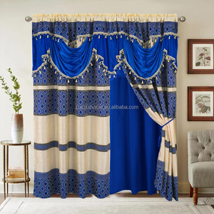 Home Living Room Two Layer Europe Floral Luxury Jacquard Valance <strong>Curtain</strong> for the <strong>Window</strong> Ready Made - Product Image 6