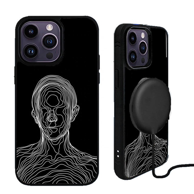 Abstract Face Phone Case Line Design Advanced Sublimation Magnetic for Iphone 17pro Max/17pro/17 Air/17 Custom Design