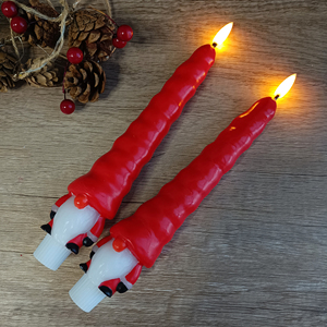 Christmas Santa Claus LED Real Wax <b>Funny</b> Shaped Taper <b>Candle</b> Flameless Flickering Eco Party Home Decor Remote Control Custom - Product Image 3