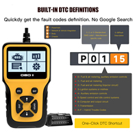 Lecteur de codes de panne moteur OBD2 9 protocoles avec fonction Freeze Frame, flux de données, lecture I/M, réinitialisation pour tous les véhicules 1996+ - Garantie 1 an
