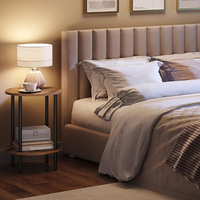 Table d'appoint ronde, utilisable comme table de chevet pour chambre à coucher, table d'appoint pour canapé de salon, style moderne, sur pieds, double niveau