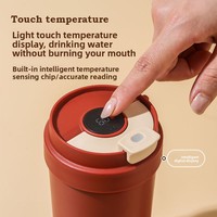 Nouvelle tasse isotherme en acier inoxydable avec revêtement céramique, affichage de la température, pour boire directement, portable, pour voiture