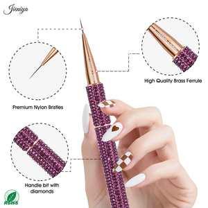 Pinceau à <span class=keywords><strong>ongles</strong></span> durable avec strass violets, pinceau à gel pour rayures, plusieurs tailles disponibles pour des designs d'<span class=keywords><strong>ongles</strong></span> créatifs - Product Image 3