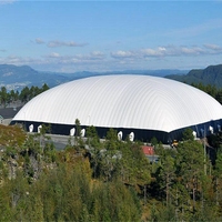 Dôme gonflable de grande taille, structure de tente à membrane, structure climatisée pour tennis, construction de dôme d'air pour entrepôt extérieur