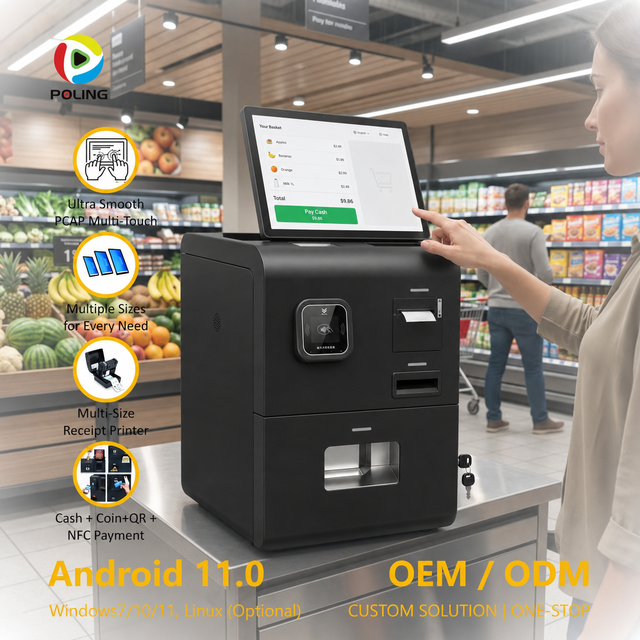 Automatic Cash Payment System with Bill Acceptor Coin Dispenser QR NFC Payment for Retail Store Self Service Kiosk Manufacturer
