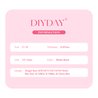 DIYDAY Extensions de cils en forme de W 6D pour salon de beauté, faux cils naturels individuels, fournitures d'extensions de cils pour le maquillage