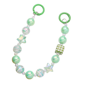 Nuevo colgante de llavero con cuentas realistas de acrílico galvanizado, accesorios de cuentas cuadradas coloridas frescas, decoración de bolsa - Product Image 5