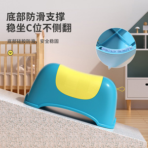 Silla de montar moderna para niños, taburete de estudio resistente y antideslizante de plástico para uso escolar, azul oscuro, azul claro, rosa - Product Image 1