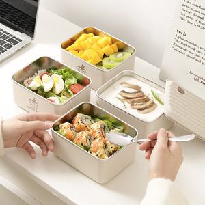Single-Tier 304 Stainless Steel Rectangle Portable <b>Lunch</b> <b>Box</b> 1000ml Multifunctional Leak-Proof Fresh-Keeping Heatable Food - Product Image 6