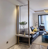 Paravent en verre en bois massif salon lumière luxe entrée cloison écran porche