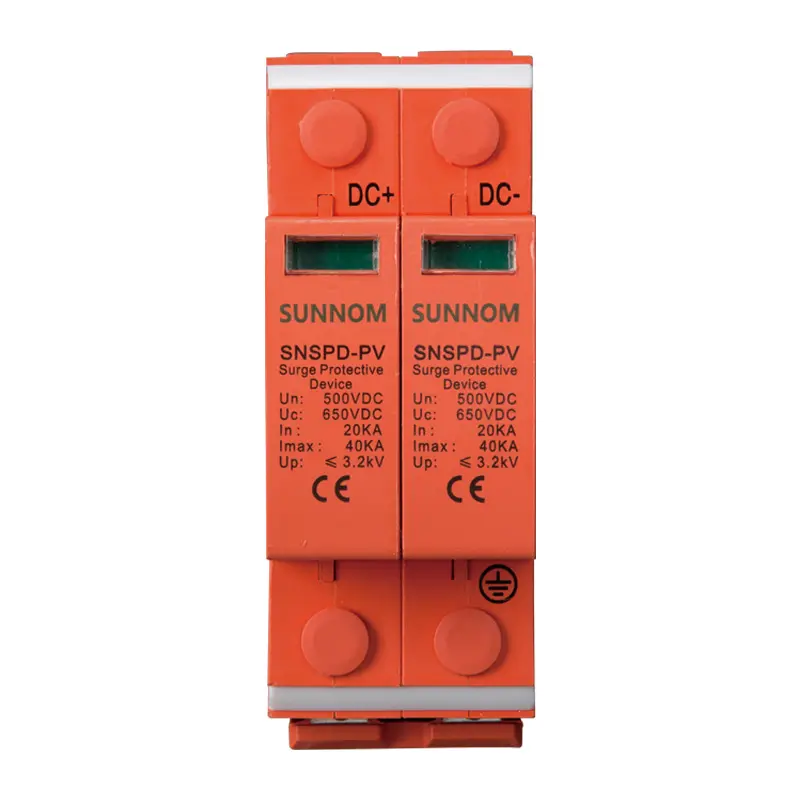 2P 3P DC 500V 800V 1000V 20KA~40KA 30KA~60KA House Lightning Surge Protector Protective Low-voltage Arrester Device PV Solar SPD