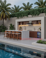 2025 Dorene luxe résistant aux intempéries en aluminium personnalisé évier de cuisine extérieur écologique pour robinet tiroir glissière charnière tiroir panier