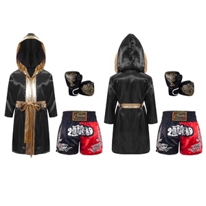 Costume de cosplay de boxe pour garçons de 6 à 16 ans, robe à capuche avec ceinture et short, logo personnalisé, vêtements de sport - Product Image 2
