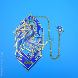 Metal <b>Bookmark</b> Anime Design 65mm Gold Color Die Cutting Printing Stationery Gift - Product Image 2
