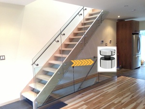 Rampe de balcon en verre pour escalier, en acier inoxydable passivé SUS 304 316, finition plaquée noire dorée, montage mural, résistant à la rouille - Product Image 5