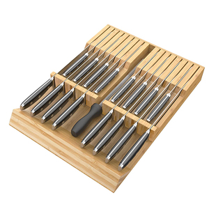 All'ingrosso Home Chef Knife Drawer Organizer Stand In-Drawer Bamboo Kitchen Knife Block <span class=keywords><strong>portacoltelli</strong></span> - Product Image 2