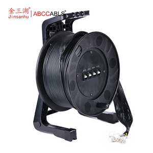 ABCCABLS Carrete de Cable de <span class=keywords><strong>Fibra</strong></span> Óptica Blindado LC de 8 Hilos <span class=keywords><strong>y</strong></span> 100m, Tambor Portátil de Plástico para Cable Óptico de Escenario - Product Image 1
