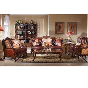 豪华沙发豪华土耳其家具木质客厅沙发套装GH65.1