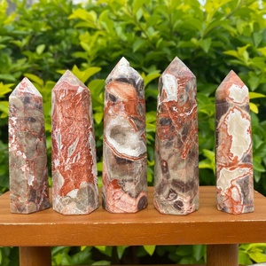 Vente en gros : Tour de cristal naturel, pointe de cristal d'agate argentée, obélisque, pointe de pierre précieuse en vrac pour l'artisanat et la décoration intérieure - Product Image 3