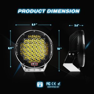 185w 9 pollici luci di guida nero rotondo Led pod per Jeep <span class=keywords><strong>Offroad</strong></span> 4*4 tetto Bar paraurti - Product Image 2