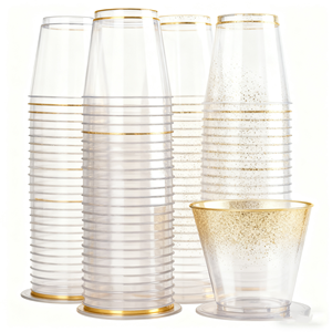 Flûtes à champagne en plastique jetables, sans BPA, 13 <span class=keywords><strong>cl</strong></span>, 10 oz, 300 ml, transparentes, rigides, empilables, pour fêtes, mariages, logo personnalisé - Product Image 1