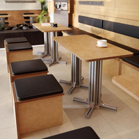 Set di Tavoli e Sedie per Ristoranti Commerciali, Design alla Moda in Legno Imbottito per Bar, Caffè, Hotel