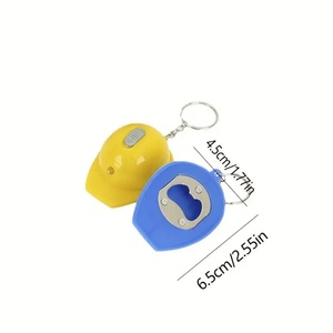 Men's Security Helmet Keychain PVC Reflective Material with <b>Light</b> Open-able <b>Bottle</b> Feature - Product Image 2
