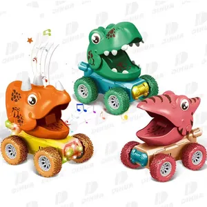 动物车婴儿玩具压榨塑料迷你卡通恐龙玩具车幼儿