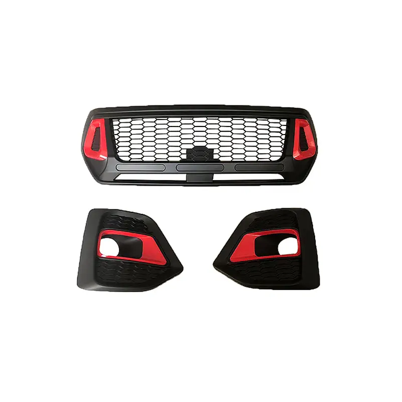Factory wholesale exterior accessories full set Plastic body kit bumper for Toyota Hilux Revo Rocco with Red Trd