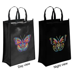 SONGWOO vendita calda testa di farfalla diamante ricamo strass di cristallo pittura diamante luminoso eco-friendly Shopping Bag artigianato
