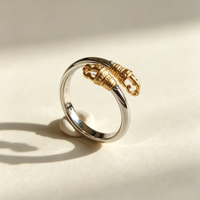 Ensemble de bagues tibétaines ajustables, bijoux personnalisés en argent sterling 925, acier inoxydable, plaqué or bicolore, bijoux pour femmes