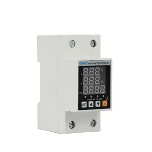 63A 240V Módulo protector de voltaje de corriente digital Autorecovery Din Rail Ajustable Sobre bajo voltaje Protector