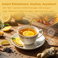 Thé instantané au citron et au gingembre OEM, boost d'énergie instantané et revitalisation mentale avec de la vitamine C