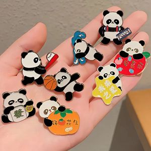 Spilla fiore Panda <span class=keywords><strong>pace</strong></span> e felicità cartone animato carino Pin personalizzato divertente smalto spille Panda distintivi - Product Image 3