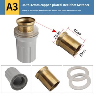 Accessoires de robinetterie : Noyau de valve en cuivre, bec en acier inoxydable 1/2 pouce, aérateur pour machine à laver, joint de douche, adaptateur dissimulé - Product Image 6