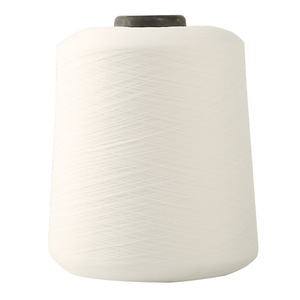 Fil à coudre élastique en polyester 150D/48f à faible rétrécissement, blanc brut, pour machine à point noué - Product Image 1